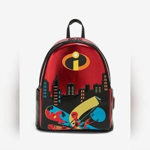 Loungefly Disney Pixar The Incredibles Family Metallic Mini Backpack NWT
